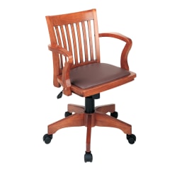 OSP Designs Deluxe Bankers Chair, Brown/Fruitwood