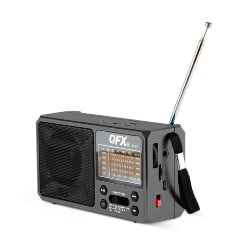 QFX R-47 Solar Bluetooth® Lantern And Radio, 3-3/8"H x 6"W x 2-3/16"D, Black