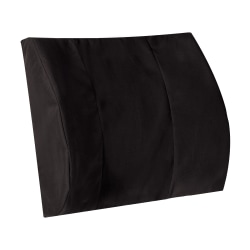 DMI Memory Foam Lumbar Pillow Back Support Cushion, 3"H x 14"W x 13"D, Black