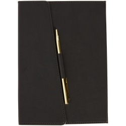 Markings by C.R. Gibson® Leatherette Journal With Pen, 5-1/2" x 8-1/2", College Ruled, 256 Pages (128 Sheets), Black