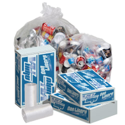 Pitt Plastics Vu-Thru 1.3-mil Can Liners, 56 Gallons, Clear, Pack Of 100