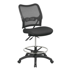 Office Star™ SPACE Deluxe Ergonomic Air Grid/Mesh Armless Drafting Chair, Black