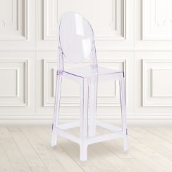 Flash Furniture Ghost Counter Stool With Oval Back, Transparent Crystal