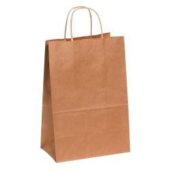 Partners Brand Paper Shopping Bags, 13"H x 10"W x 5"D, Kraft, Case Of 250