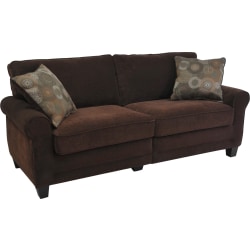 Serta® RTA Trinidad Collection Fabric Sofa, 73"W x 32 1/2"D, Chocolate