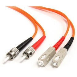 StarTech.com 2m Fiber Optic Cable  - LSZH - ST /SC - OM1 - ST to SC Fiber Patch Cable  - 2m ST/SC Fiber Optic Cable - 2 m ST to SC Fiber Patch Cable - 2 meter ST to SC Fiber Cable