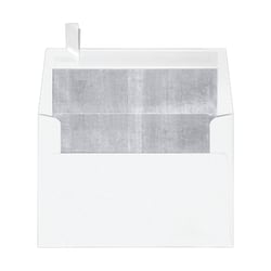 LUX Foil-Lined Invitation Envelopes A4, Peel & Press Closure, White/Silver, Pack Of 50