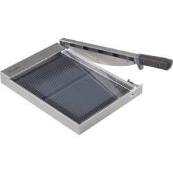 Swingline ClassicCut Guillotine Glass Trimmer - 15 Sheet Cutting Capacity - 12" Cutting Length - Safety Latch - Tempered Glass - Gray - 1 Each