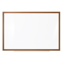 Office Depot® Brand Non-Magnetic Melamine Dry-Erase Whiteboard, 24" x 36", Wood Frame With Oak Finish