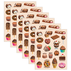 Teacher Created Resources Smelly Stickers, Chocolate, 120 Per Pack, Set Of 6 Packs
