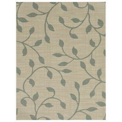 Foss Floors Area Rug, 6'H x 8'W, Vine, Blue/Beige