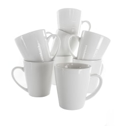 Elama Amie 8-Piece Porcelain Mug Set, 12 Oz, White