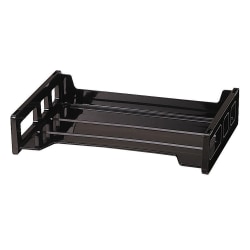 Office Depot® Brand 30% Recycled Ribbed Bottom Stackable Letter Tray, Black