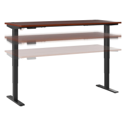 Bush® Business Furniture Move 40 Series Electric 72"W x 30"D Electric Height-Adjustable Standing Desk, Hansen Cherry/Black, Standard Delivery