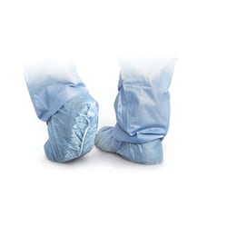 Medline Polypropylene Non-Skid Shoe Covers, XL, Blue, Case Of 100