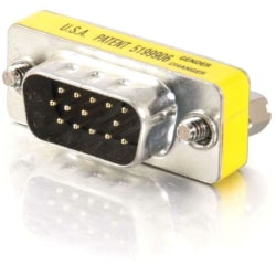 C2G HD15 VGA M/M Mini Gender Changer (Coupler) - VGA cable - HD-15 (VGA) (M) to HD-15 (VGA) (M) - silver, yellow