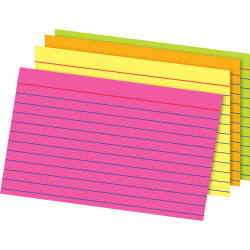 Office Depot® Brand Glow Index Cards, 4" x 6", Assorted Colors, Pack Of 100