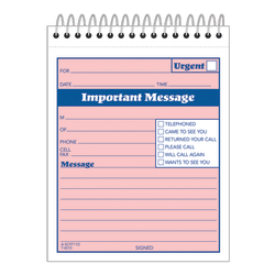 Adams® "While You Were Out" Message Pad, 4 1/4" x 5 1/2", 50 Sheets, Pink