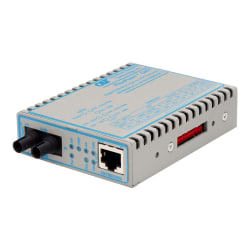 Omnitron FlexPoint GX/T - Fiber media converter - GigE - 10Base-T, 100Base-FX, 100Base-TX, 1000Base-T, 1000Base-X - RJ-45 / ST single-mode - up to 7.5 miles - 1310 nm