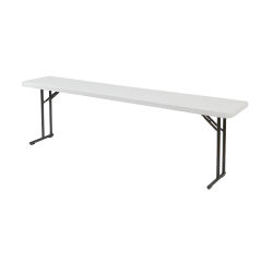 National Public Seating BT Series Folding Table, 29-1/2"H x 18"W x 96"D, Gray/Speckled Gray