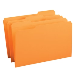 Smead® 1/3-Cut 2-Ply Color File Folders, Legal Size, Orange, Box Of 100