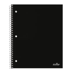 Office Depot® Brand Stellar Poly Notebook, 8" x 10 1/2", 1 Subject, Wide Ruled, 100 Sheets, Black