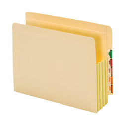 Pendaflex® End-Tab File Pockets With Tyvek® Gusset, 3 1/2" Expansion, Letter Size, Manila, Pack Of 10 Pockets