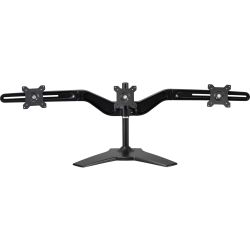 Amer Mounts Stand Based Triple Monitor Mount for three 15"-24" LCD/LED Flat Panel Screens - Supports up to 17.6lb monitors, +/- 20 degree tilt, and VESA 75/100