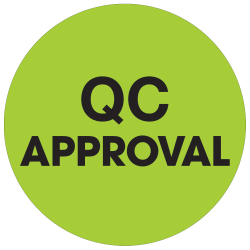 Tape Logic® Preprinted Special Handling Labels, DL1254, QC Approval, Round, 1", Fluorescent Green, Roll Of 500