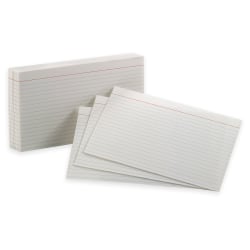 Oxford® Brand White Index Cards, Ruled, 5" x 8", Pack Of 100
