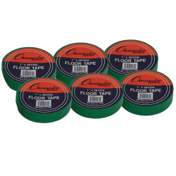 Champion Sports Floor Marking Tape, 1" x 36 yd., Green, Pack Of 6 Rolls