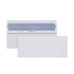 Office Depot® Brand #10 Lift & Press™ Premium Security Envelopes, Self Seal, 100% Recycled, White, Box Of 100