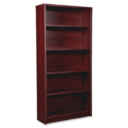 Lorell® Prominence 2.0 60"H 5-Shelf Bookcase, Mahogany