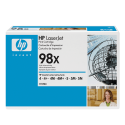 HP 98X High-Yield Black Toner Cartridge, 92298X