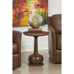 Coast to Coast Turbury Wooden Round Accent Table, 21"H x 18"W x 18"D, Natural
