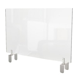 Ghent Partition Extender, Attached Clamp, 18"H x 36"W x 3-7/8"D, Clear
