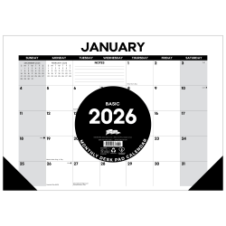 2026 Willow Creek Press Monthly Desk Pad Calendar, 12" x 17", Basic, January To December, 57063