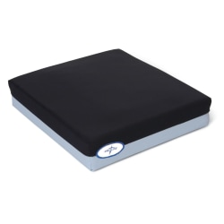 Medline Gel Foam Pressure-Redistribution Cushion, 3"H x 18"W x 18"D, Black