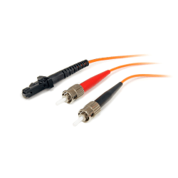 StarTech.com 1m Fiber Optic Cable  - LSZH - MTRJ/ST - OM1   - 1m MTRJ/ST Fiber Optic Cable - 1 m MTRJ to ST Fiber Patch Cable - 1 meter MTRJ to ST Fiber Cable  - LSZH - OM1 Fiber Cable