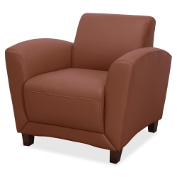 Lorell® Accession Bonded Leather Reception Club Chair, British Tan