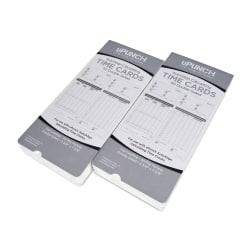 uPunch Time Cards, 2-Sided, 7.5" x 3.5", Gray, Pack Of 100, HNTCL2100-R