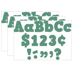 Teacher Created Resources 4" Letters, Eucalyptus Green Bold Block, 230 Letters Per Pack, Set Of 3 Packs