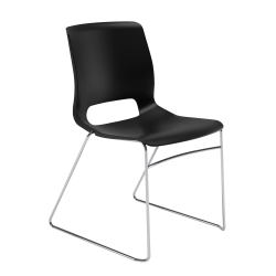 HON® Motivate Sled-Base Stacking Chair, Onyx, Set Of 4