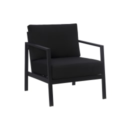 Linon Abilene Aluminum Outdoor Chair, Black/Black