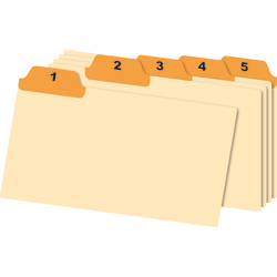 Office Depot® Brand Card Guides With Laminated Tabs, Daily, 5" x 8", 1/5-Cut Tab, Manila/Orange, Pack Of 31