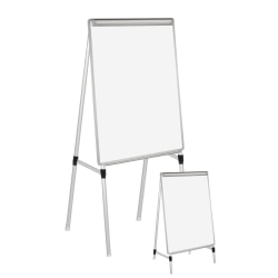 MasterVision® Easy Clean™ Quad Pod 4 Leg Non-Magnetic Dry-Erase Whiteboard Easel, 27" x 35" Steel Frame With Silver Finish