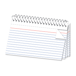 Office Depot® Brand Spiral Index Cards, 5" x 8", Ruled, White, Pack Of 50