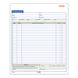 Adams® Carbonless Purchase Order Book, 8 3/8" x 10 11/16", 2-Part, 50 Set Pad