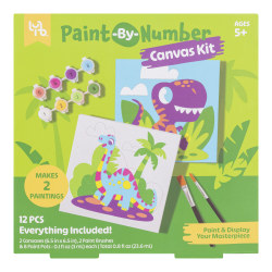 Little Yellow Bicycle® Paint-by-Number Kit, Dino, Kit Of 12 Pieces