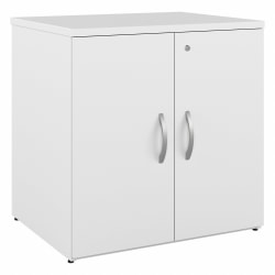 Bush® Business Furniture Studio C 30"W Office Storage Cabinet With Doors, White, Standard Delivery